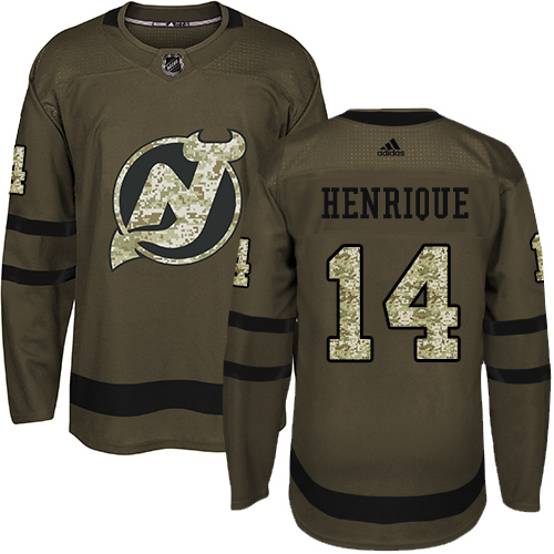 Adidas Devils #14 Adam Henrique Green Salute to Service Stitched Youth NHL Jersey